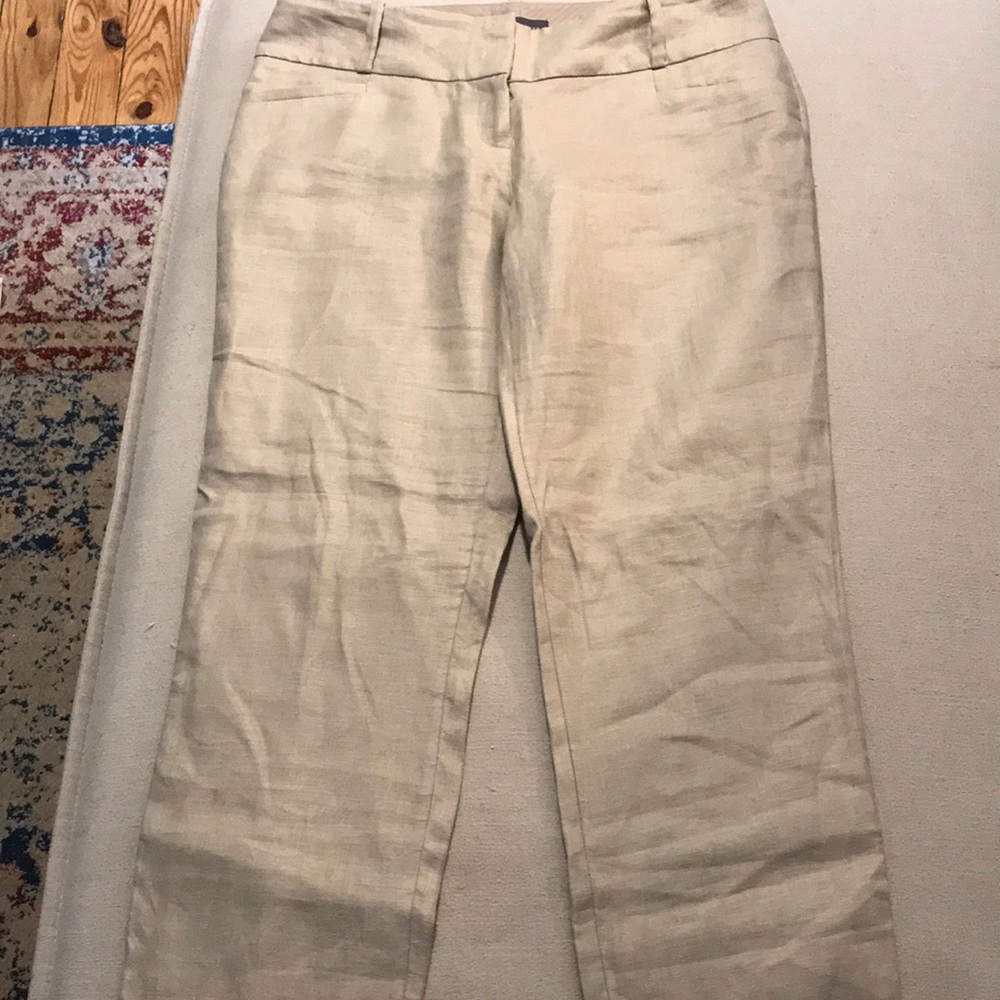 Limited NWOT size 4 linen pants tan straight leg